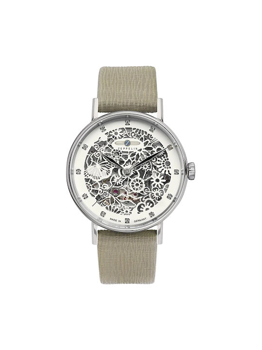 Zeppelin Princess Sky Watch Automatic with Gray Leather Strap