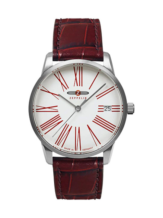 Zeppelin Damen Uhr mit Rot Lederarmband