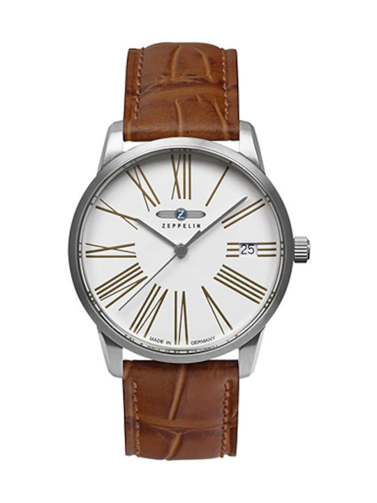 Zeppelin Damen Uhr mit Braun Lederarmband