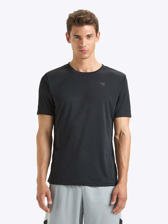 Diadora Ανδρικό Αθλητικό T-shirt Κοντομάνικο Μαύρο