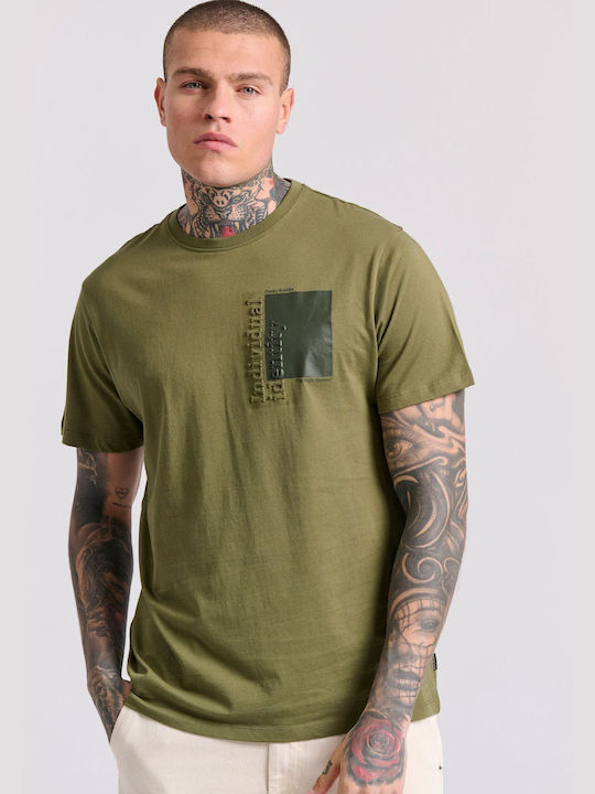 Funky Buddha Men's Short Sleeve T-shirt Khaki