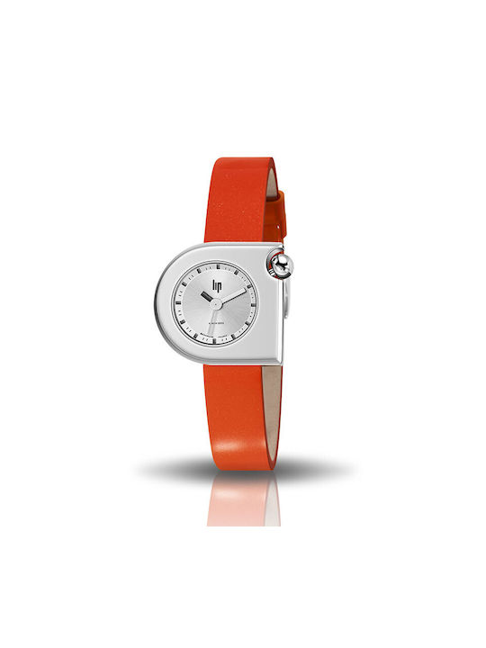 Lip Watches Watch with Silver Leather Strap