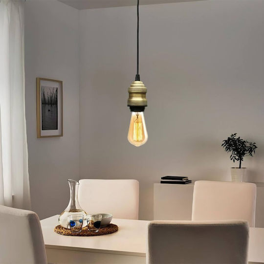 Megapap Rustic Κρεμαστό Φωτιστικό Μπρούτζινο με Ντουί E27 24εκ.