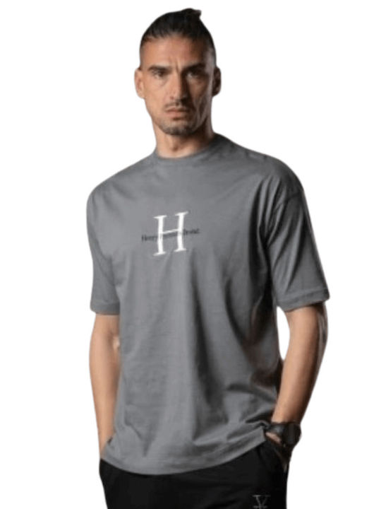 Henry Clothing T-shirt Bărbătesc cu Mânecă Scurtă Anthracite Grey