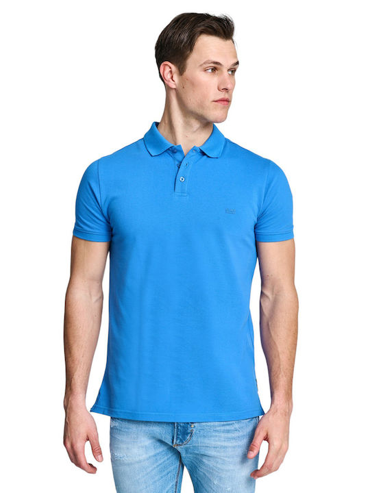 Staff Ανδρικό T-shirt Κοντομάνικο Polo Μπλε