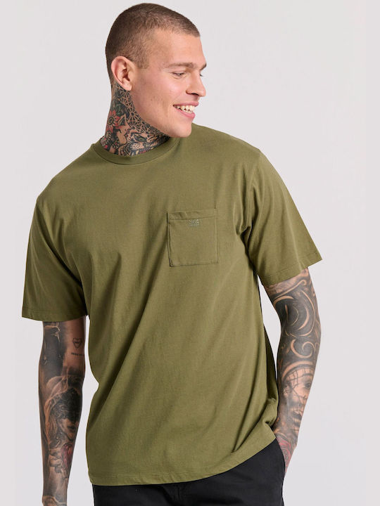 Funky Buddha Herren T-Shirt Kurzarm Khaki