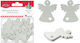 Titanum Wooden Christmas Decorative Element for DIY Crafts White 15pcs 2.6x3cm