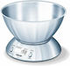 Beurer Digital Kitchen Scale with Bowl 1gr/5kg Black