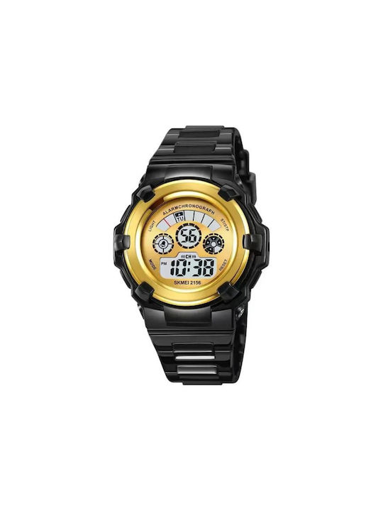 Skmei Digital Watch Chronograph Battery with Rubber Strap Black/Gold