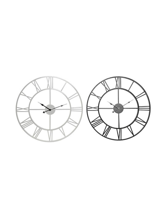 Home Esprit Wall Clock Metallic White Ø60cm