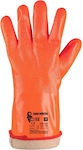 Canis Safety Gloves for Work Cold-Resistant Orange PVC, Cotton/Polyurethane 1pcs