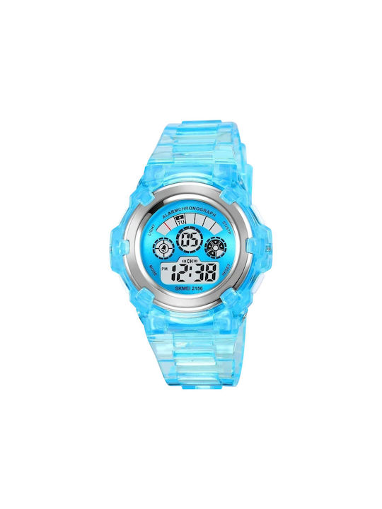 Skmei Digital Watch Chronograph Battery with Blue Rubber Strap
