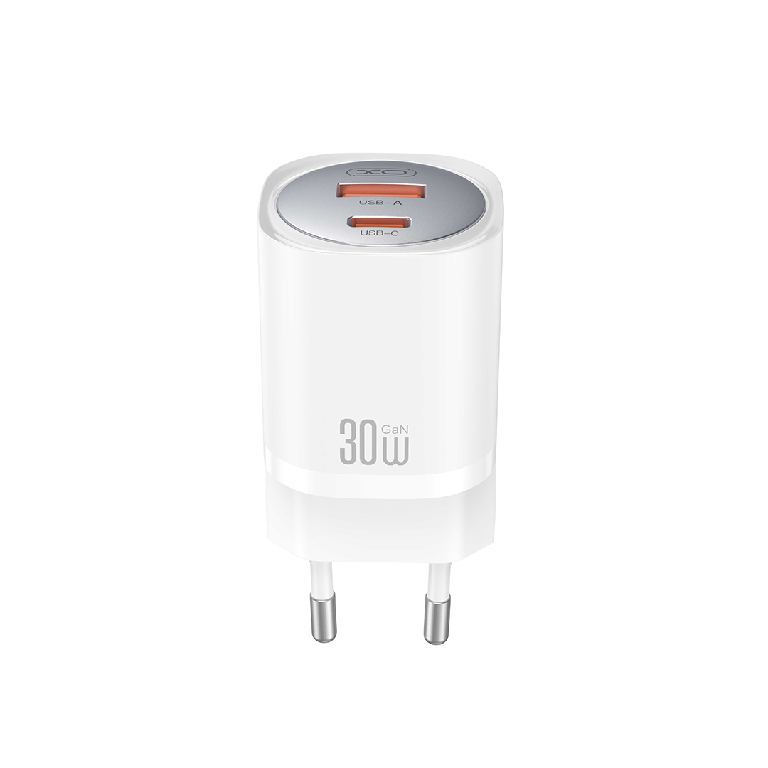 Φορτιστής τοίχου XO CE21, 30W, GaN, 1x USB-C, 1x USB-A