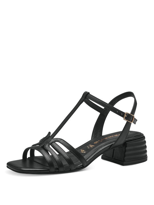 Tamaris Leather Women's Sandals Black with Thin...