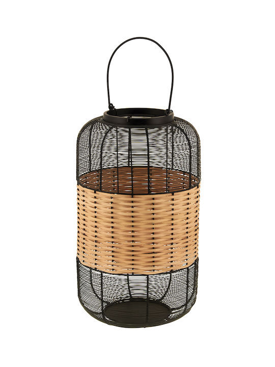 TnS Tabletop Bamboo Lantern Black 23.5x42cm