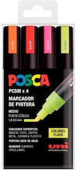 Posca Marker 5mm Fluor Multicoloured 4Stück