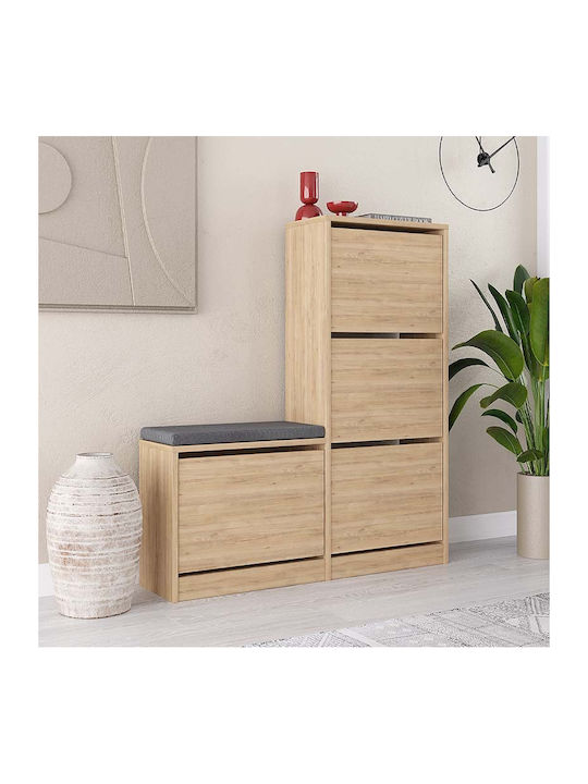 Дървен Обувна рафт Dude Natural Beech 104.8x26x...