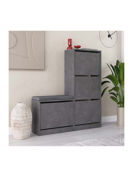 Дървен Обувна рафт Dude Retro Grey 104.8x26x118...