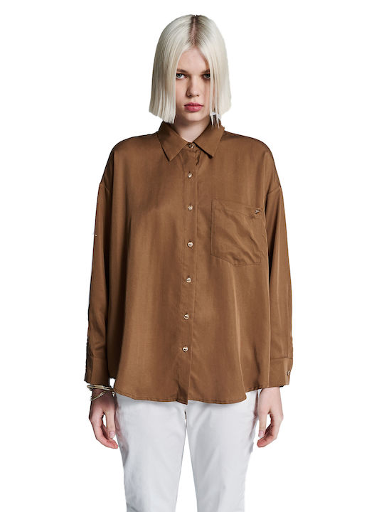 Staff Women's Long Sleeve Shirt Chocolate