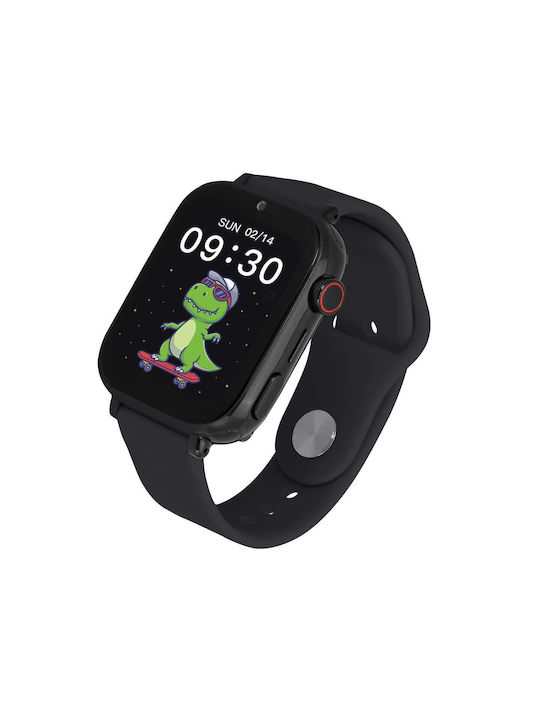 Garett Kids Smartwatch with Rubber/Plastic Strap Black