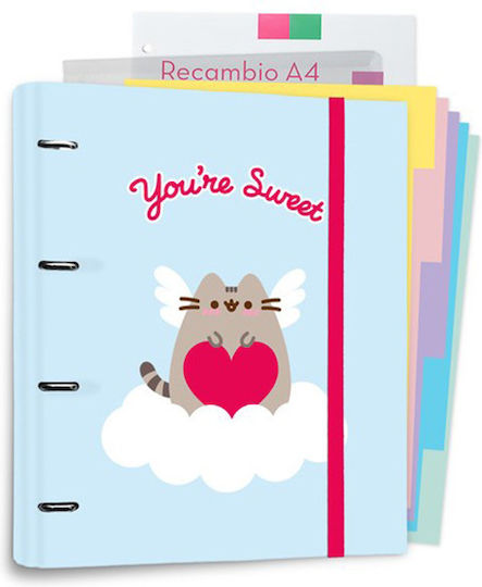 Pusheen Clipboard with 4 Rings for Paper A4 Transparent 1pcs