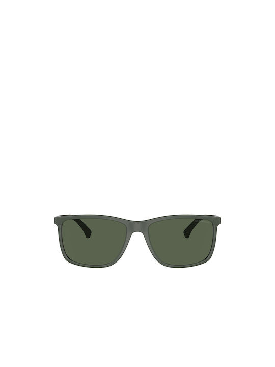 Emporio Armani Sunglasses with Black Plastic Frame and Green Polarized Lens EA4058 50589A