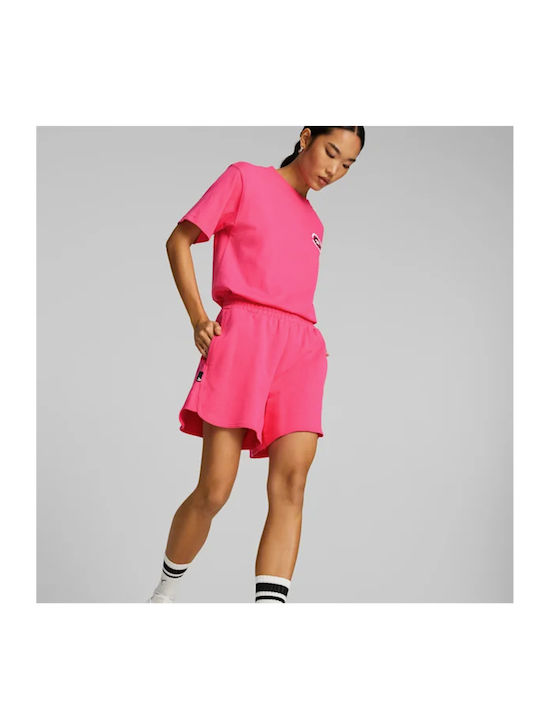 Puma Downtown Women's High-waisted Shorts Pink
