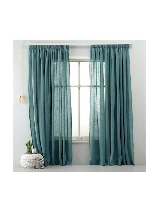 Saray Home Curtain with Pencil Pleat Blue 140x280cm