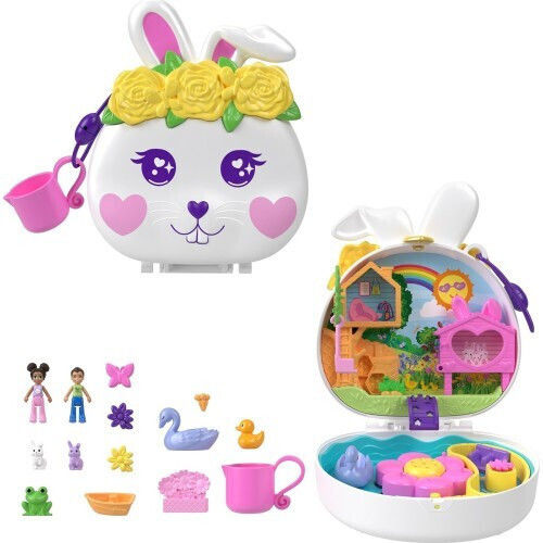 Mattel Grădina Cu Flori Iepuraș Compact Polly Pocket Set Iepuraș Pentru 4+ Ani (Diverse Modele)