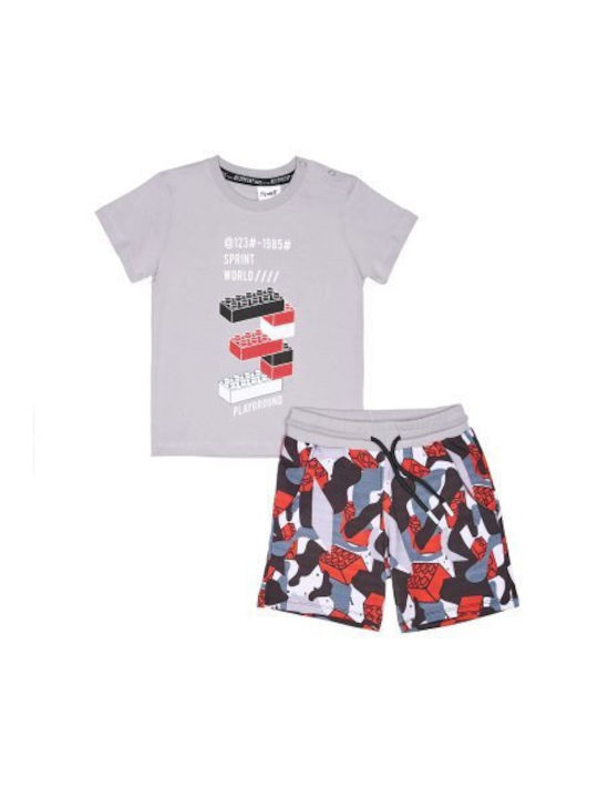 Sprint Kids Set with Shorts Summer 2pcs gri