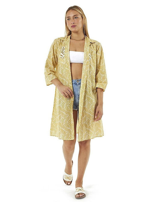 Verde Damen Kaftan Strand Yellow