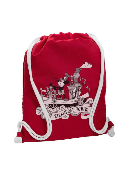 Koupakoupa Mickey Steamboat Gym Backpack Red