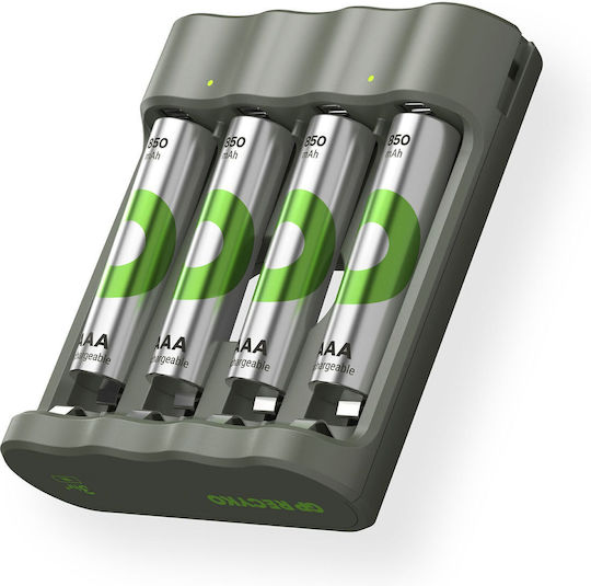 GP Batteries ReCyko B441 Φορτιστής 4 Μπαταριών Ni-MH Μεγέθους AA/AAA