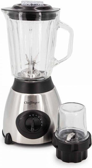 Homstar Μπλέντερ με Γυάλινη Κανάτα 1.5 lt 1000W Ασημί HS-GIB 1.5