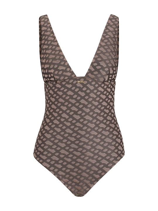 Hugo Boss One-Piece Swimsuit Beige