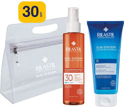 Rilastil Sun System Set with Sunscreen Spray, After Sun & Pouch