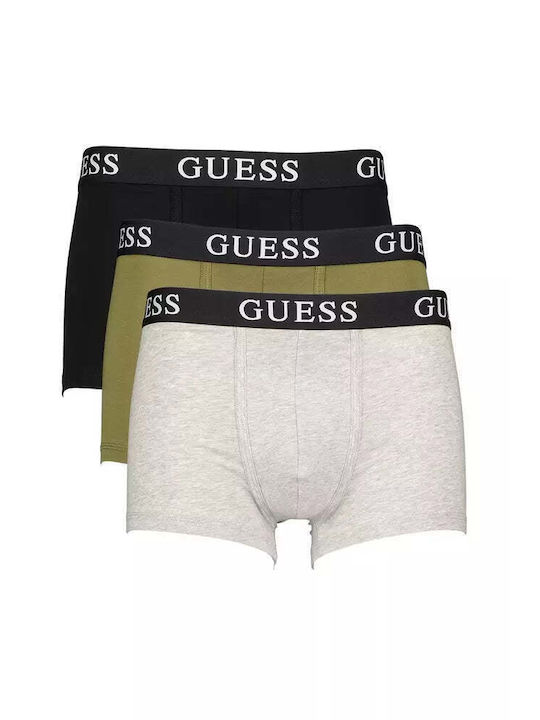 Guess Boxeri pentru bărbați Black/grey/green 3Pachet