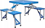 Trizand Aluminum Foldable Table for Camping in Case Blue