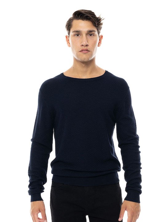 Smart Fashion Herren Langarm-Pullover Navy