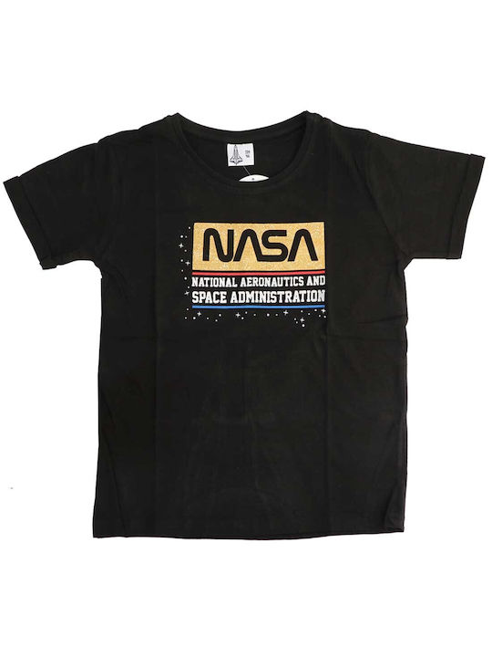 NASA Kids Blouse Short Sleeve Black