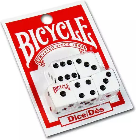 Bicycle Dice Plastic White 1pcs