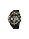 Skmei Digital Uhr Chronograph Batterie mit Kautschukarmband Black/Gold