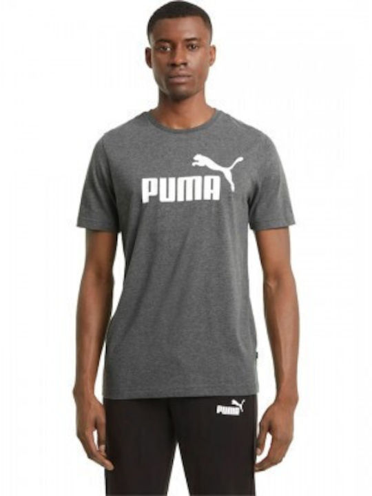 Puma Ανδρικό Αθλητικό T-shirt Κοντομάνικο Γκρι Σκούρο