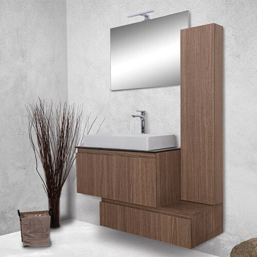 Kolossos Шкаф със Мивка, Огледало & Колона със светлина Д90xШ66xВ46см Imperial
