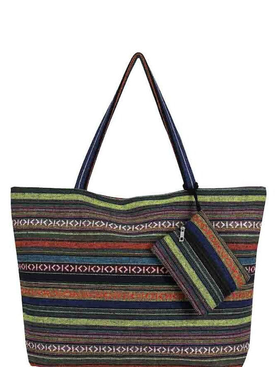 Aquablue Fabric Beach Bag with Ethnic design Green