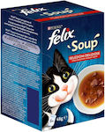 Purina Felix Soups Βοδινό Κοτόπουλο Αρνί 6x48gr