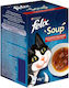 Purina Felix Soups Βοδινό Κοτόπουλο Αρνί 6x48gr