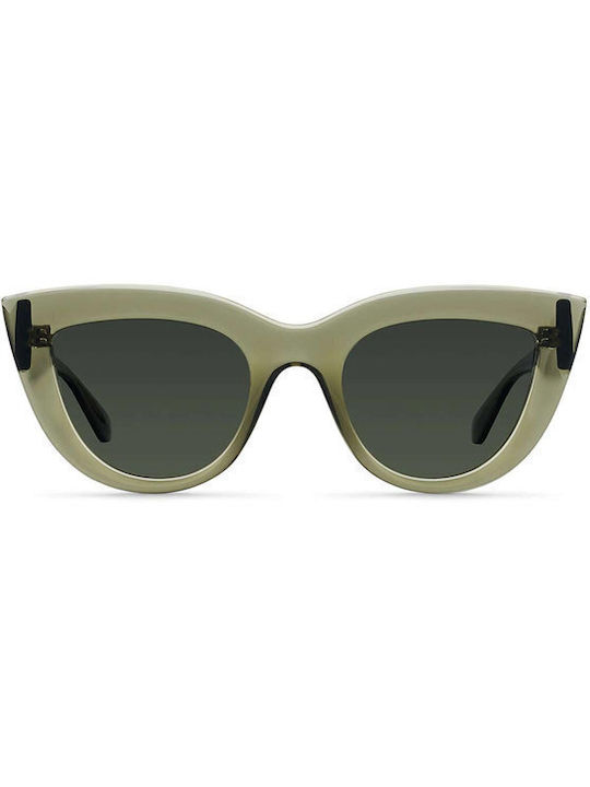 Meller Women's Sunglasses with Green Plastic Frame and Green Polarized Lens KA3-STONEOLI