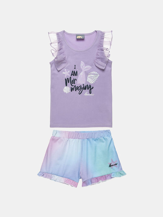 Alouette Set pentru copii cu Șorturi Vara 2buc Lilac Moovers