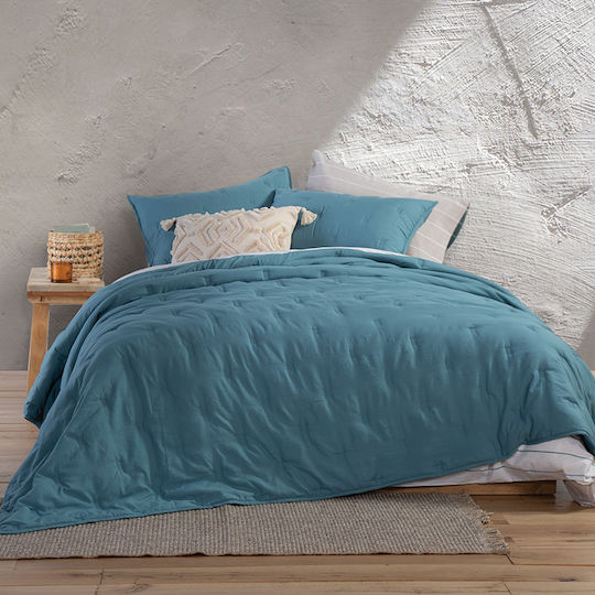 Nef-Nef Homeware Marven Покривало Кингсайз Микрофибър Петрол 230x240см